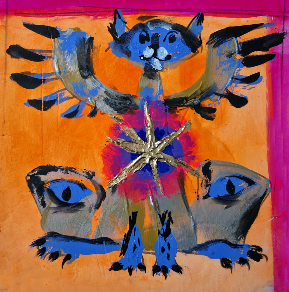 Mythical Blue Cat Guardian by Kanat Ibragimov — canvas wall art