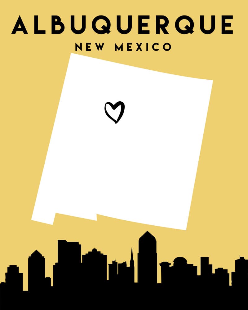 Albuquerque New Mexico Map by Emiliano Deificus — canvas wall art