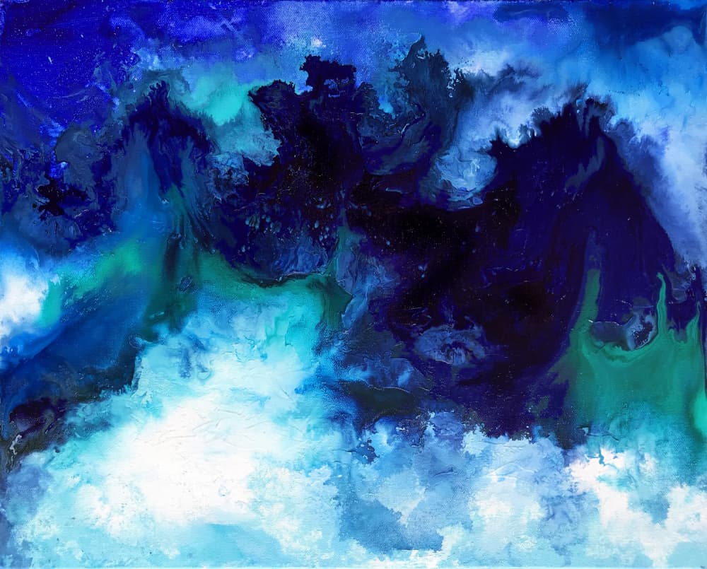 Deep Blue Currents by Alyson Storms — canvas wall art