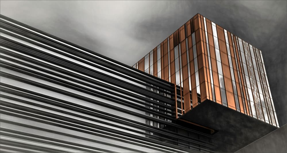 Modern Copper Architecture by Gilbert Claes — canvas wall art
