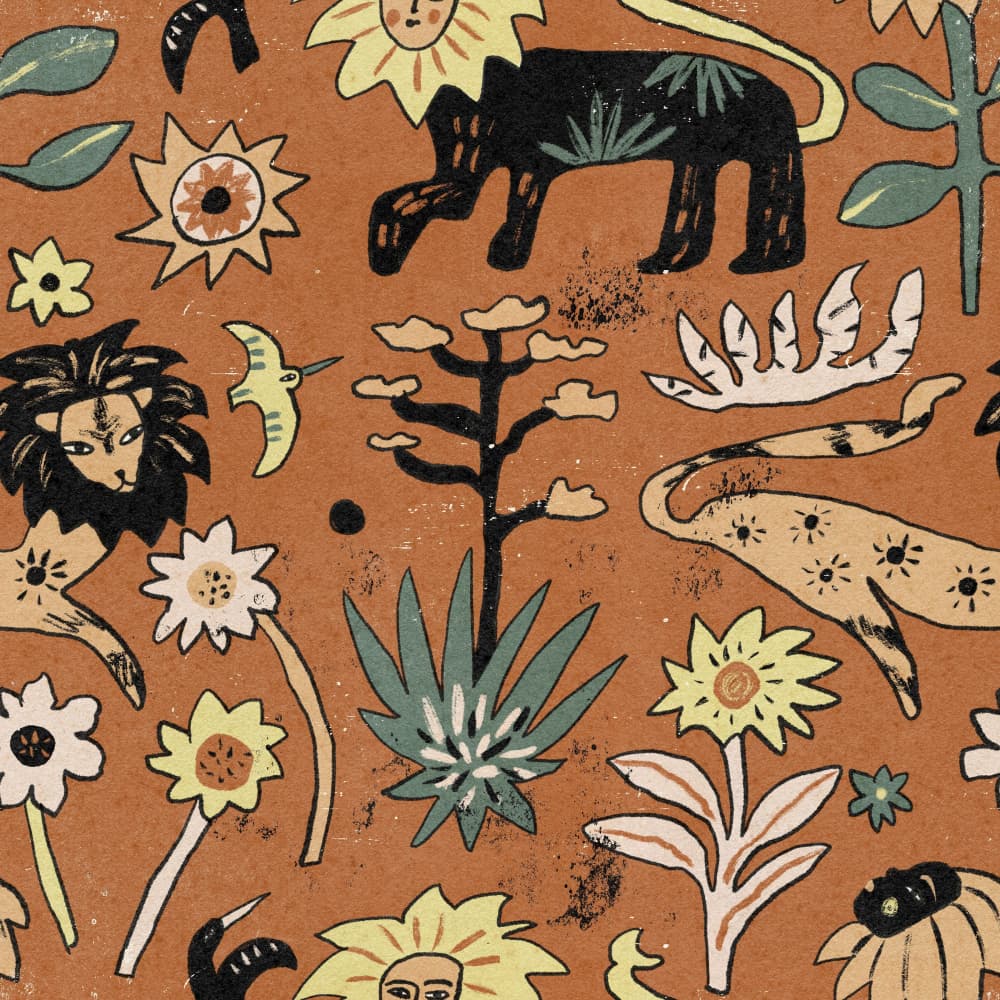 Stylized Desert Wildlife by Raipa Studio — canvas wall art