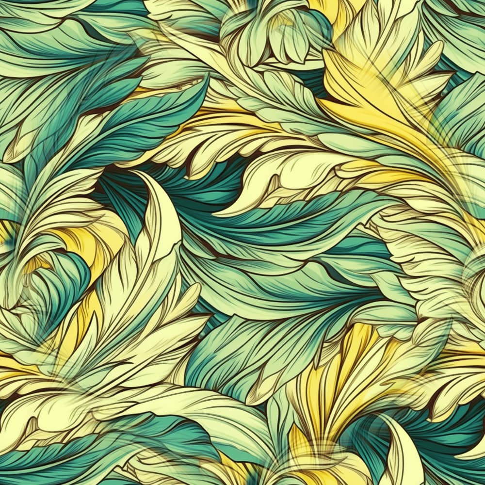 Elegant Leaf Swirls by Justyna Jaszke — canvas wall art