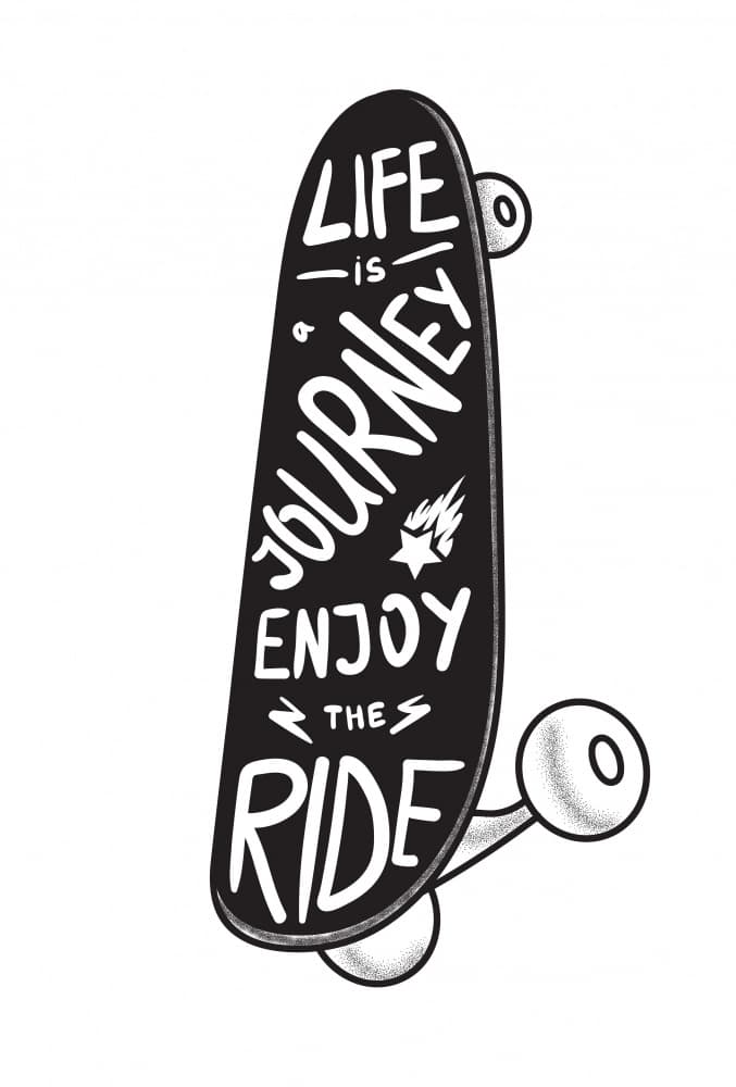 Skateboard Journey Quote by Marika Barsrsind — canvas wall art