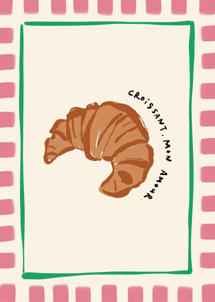 Croissant Mon Amour by Rio Soléy — canvas wall art