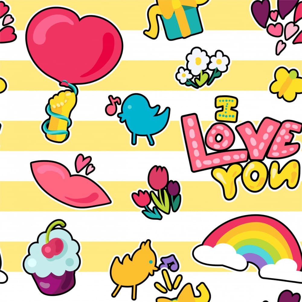 Sweet Love Hearts Pattern by Marika Barsrsind — canvas wall art