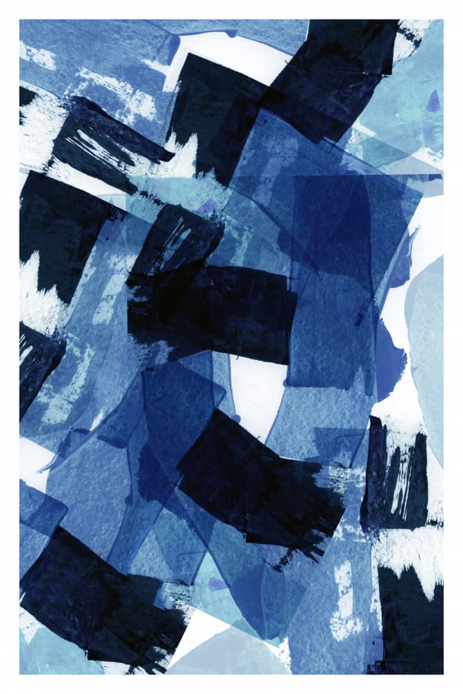 Dynamic Blue Brushstrokes by cartissi — canvas wall art