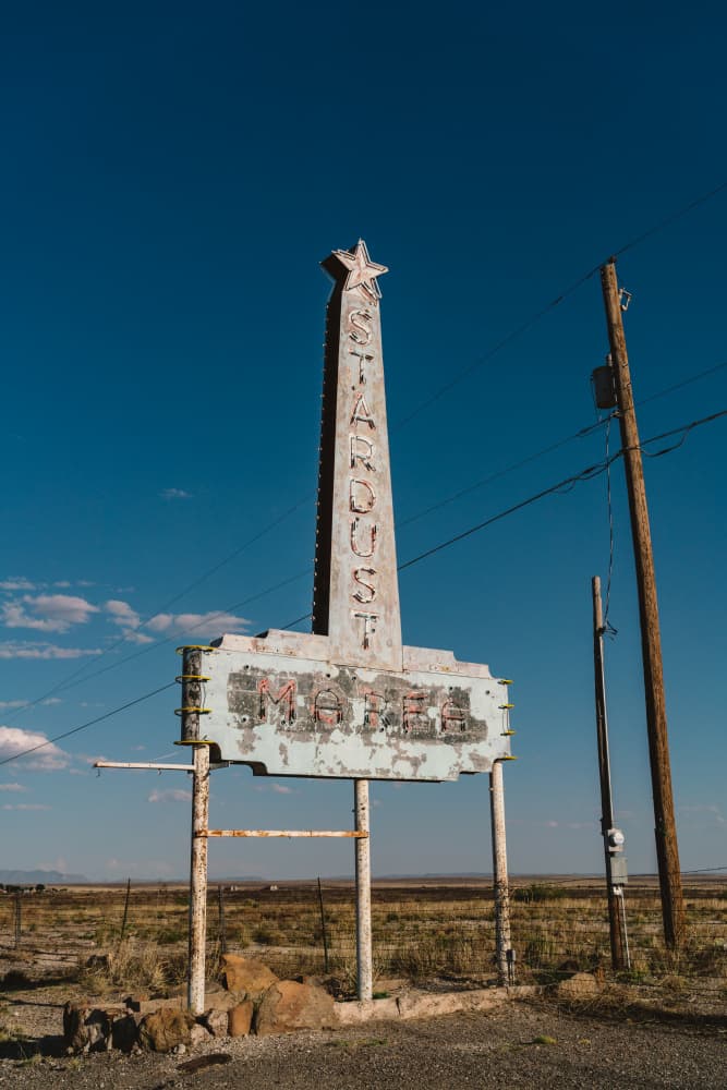 Vintage Stardust Motel Sign by Bethany Young — canvas wall art