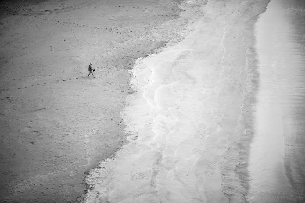 Solitary Beach Walk by Gonçalo Simões — canvas wall art