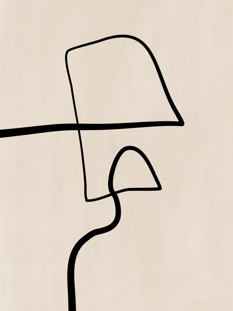 Modern Line Face by Elena Ristova — canvas wall art