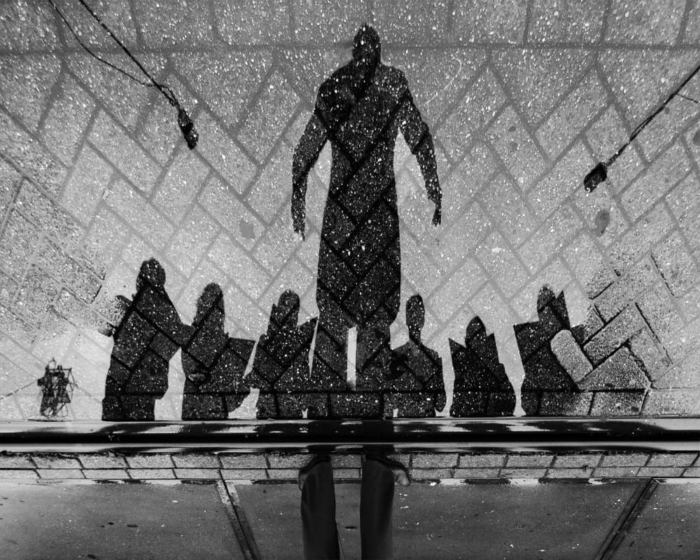 Street Shadow Reflections by Jacek Stefan — canvas wall art