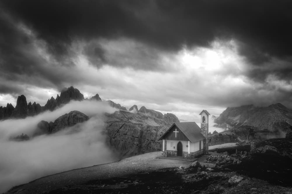Misty Mountain Chapel by YY DB — canvas wall art