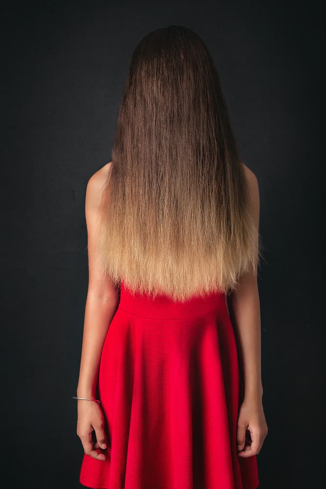 Red Dress Long Hair by Natalia Walton — canvas wall art