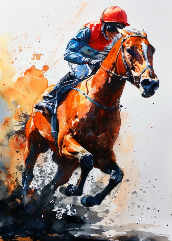 Dynamic Horse Racing by Justyna Jaszke — canvas wall art