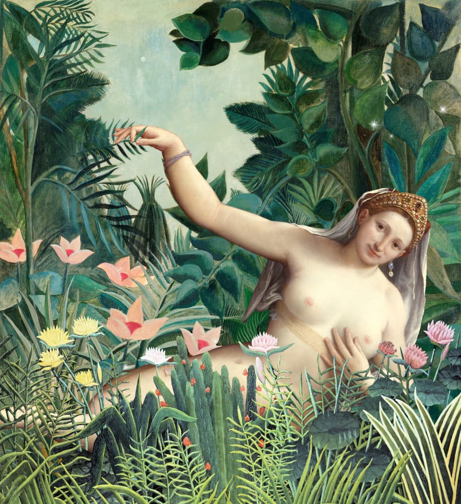 Enchanted Jungle Nude by Marja van den Hurk — canvas wall art