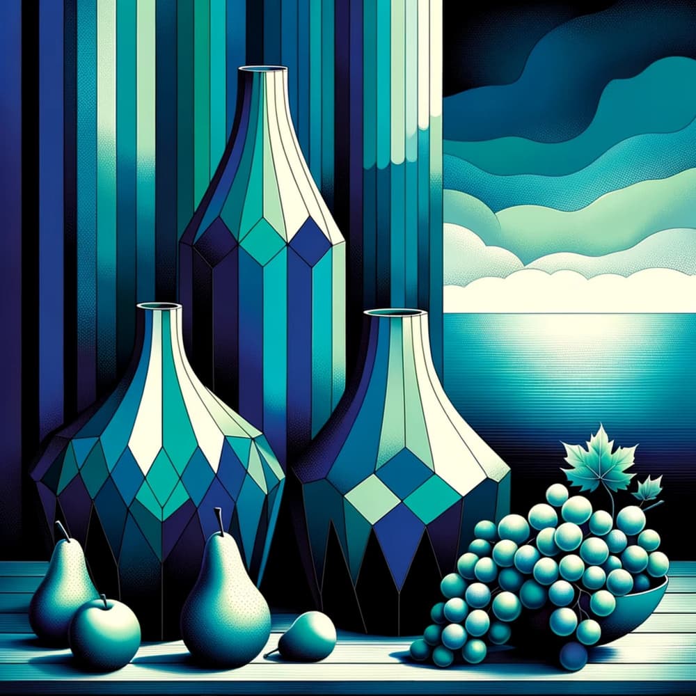 Geometric Blue Serenity by David Galan — canvas wall art