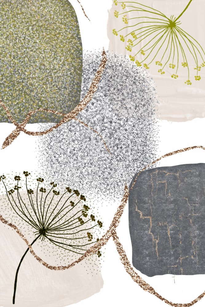 Shimmering Botanical Abstract by Sally Ann Moss — canvas wall art