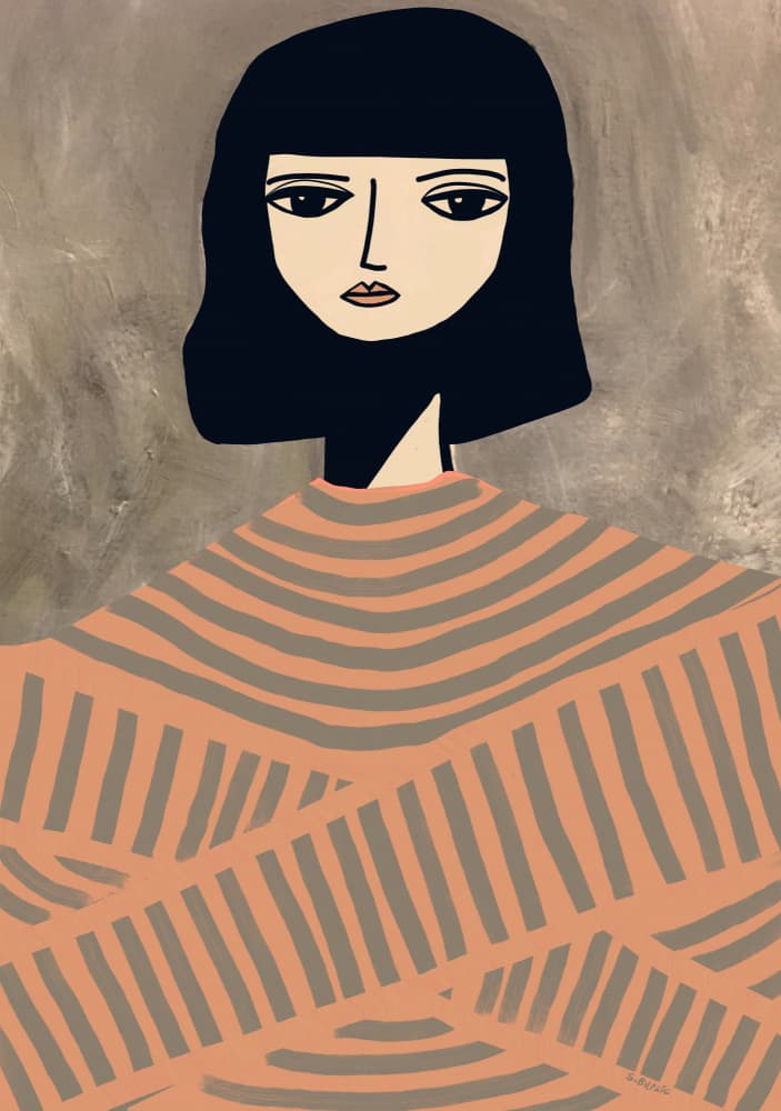 Modern Striped Woman by Sharyn Bursic — canvas wall art