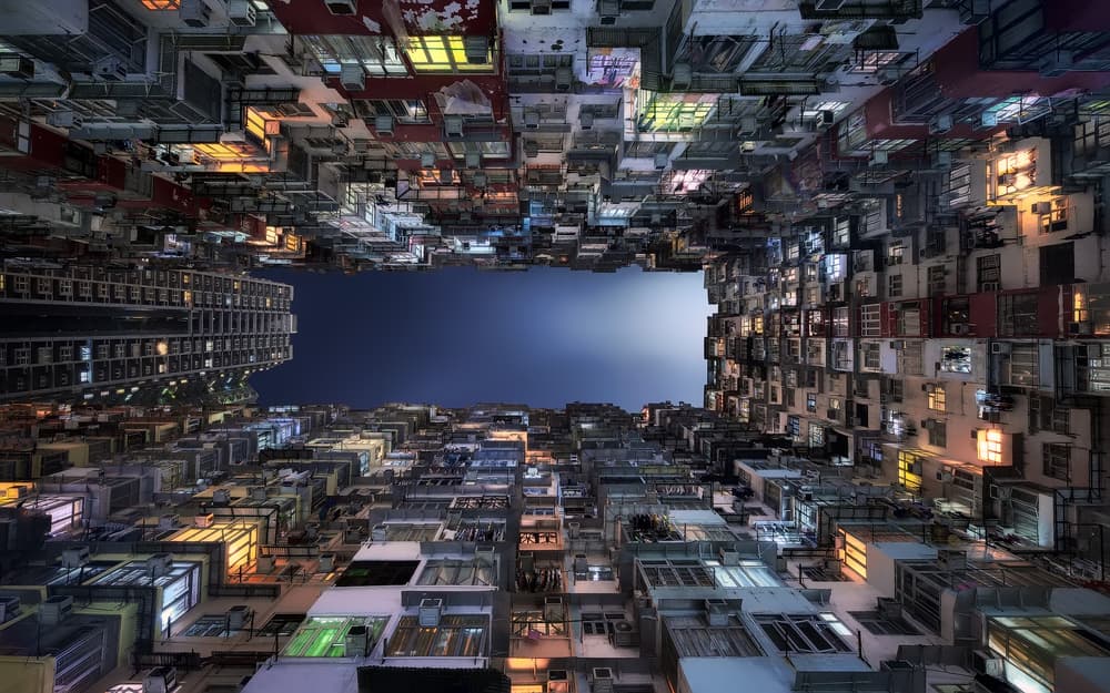 City Canyon Lights by Jesús M. García — canvas wall art