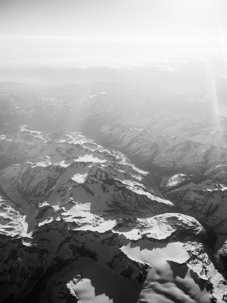Alps in Black and White by Raisa Zwart — canvas wall art