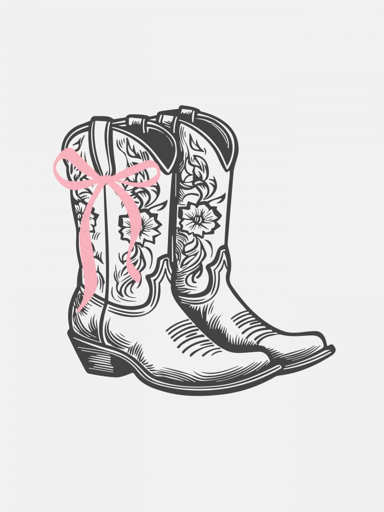 Pink Ribbon Cowboy Boots