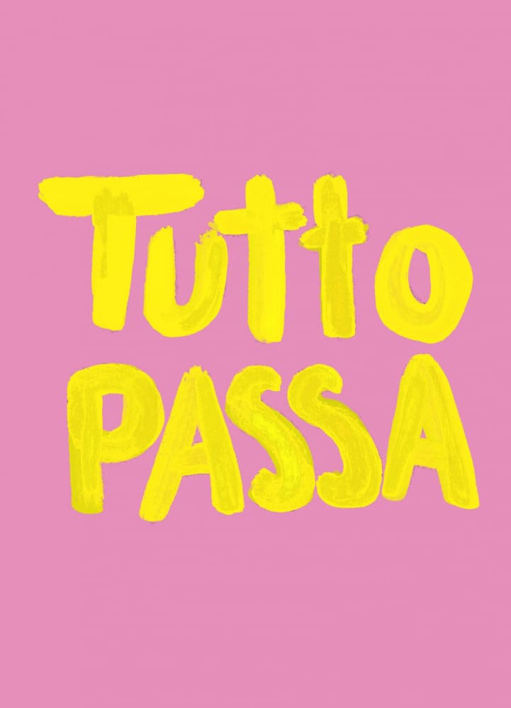 Tutto Passa Yellow Pink by Ute Arnold — canvas wall art