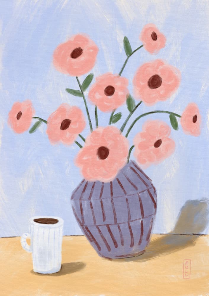 Cozy Morning Bloom by Dirkie Nell — canvas wall art