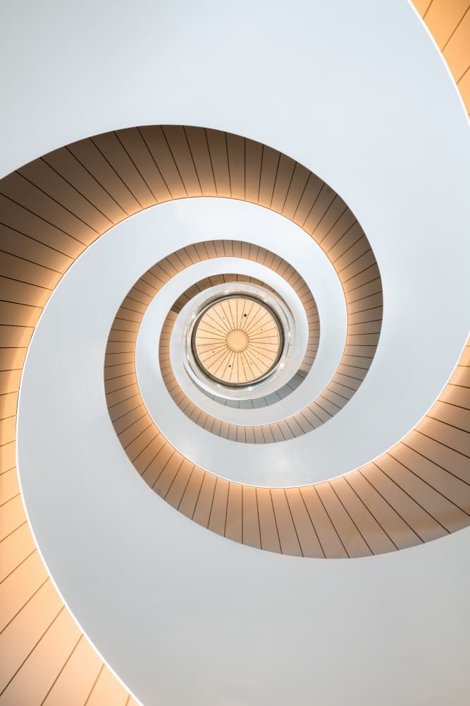 Modern Spiral Staircase by Ziwen He — canvas wall art