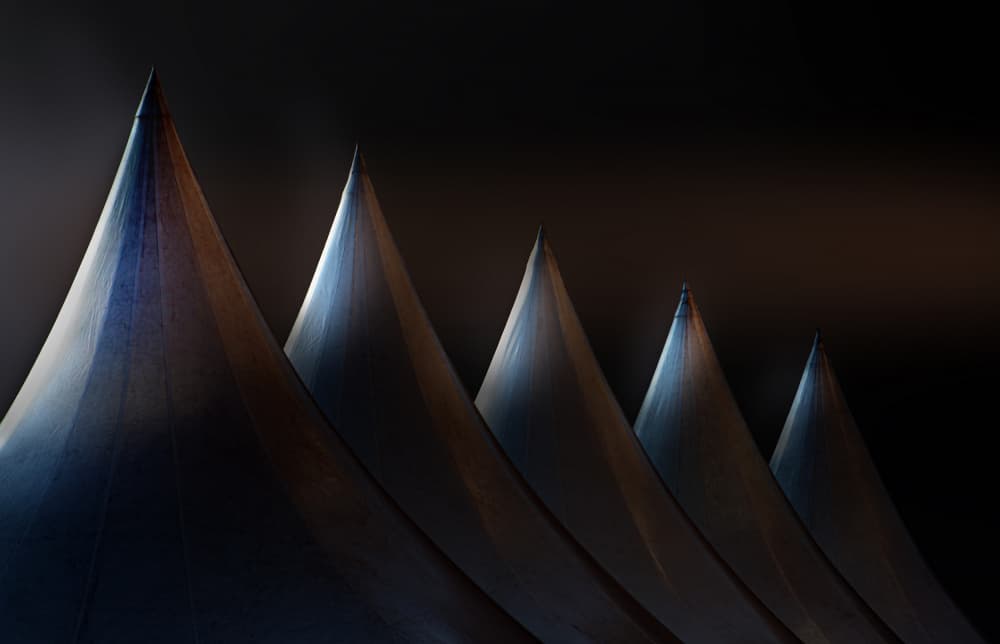 Dramatic Dark Cones by Hans Günther — canvas wall art
