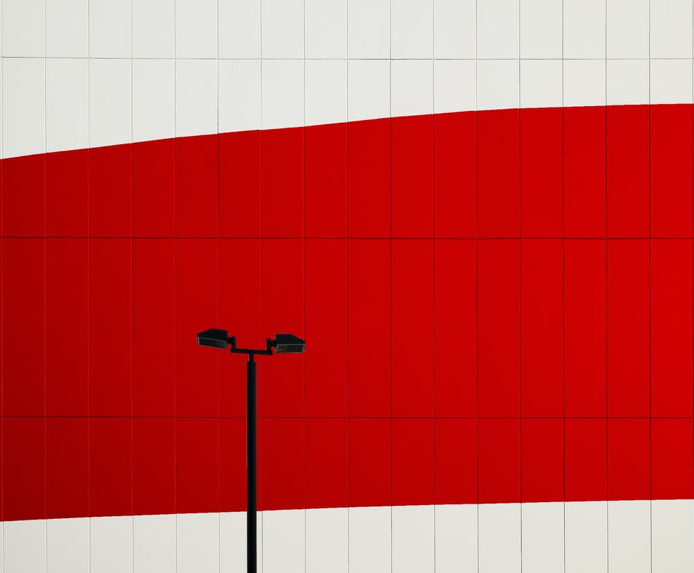 Bold Red Street Light by Harry Verschelden — canvas wall art