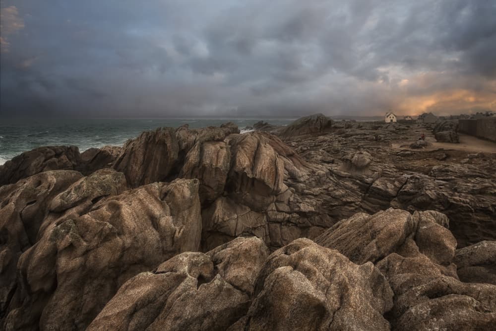 Stormy Rocky Coastline by Uschi Hermann — canvas wall art
