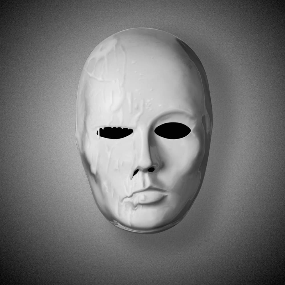 Melting White Mask by Mister Solo — canvas wall art
