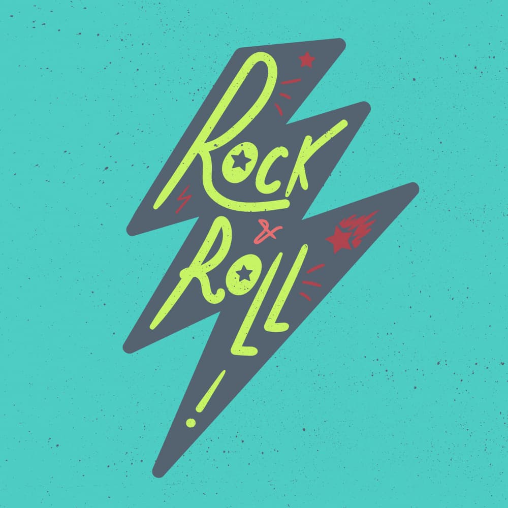 Rock and Roll Lightning by Marika Barsrsind — canvas wall art
