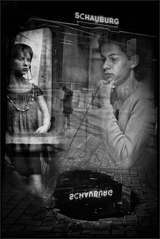 Pensive Monochrome Street by Holger Goehler — canvas wall art
