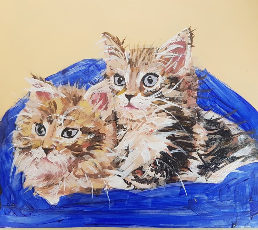 Two Cozy Kittens by Jukyong Park — canvas wall art