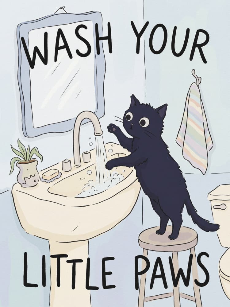 Wash Your Little Paws by Andreas Magnusson — canvas wall art