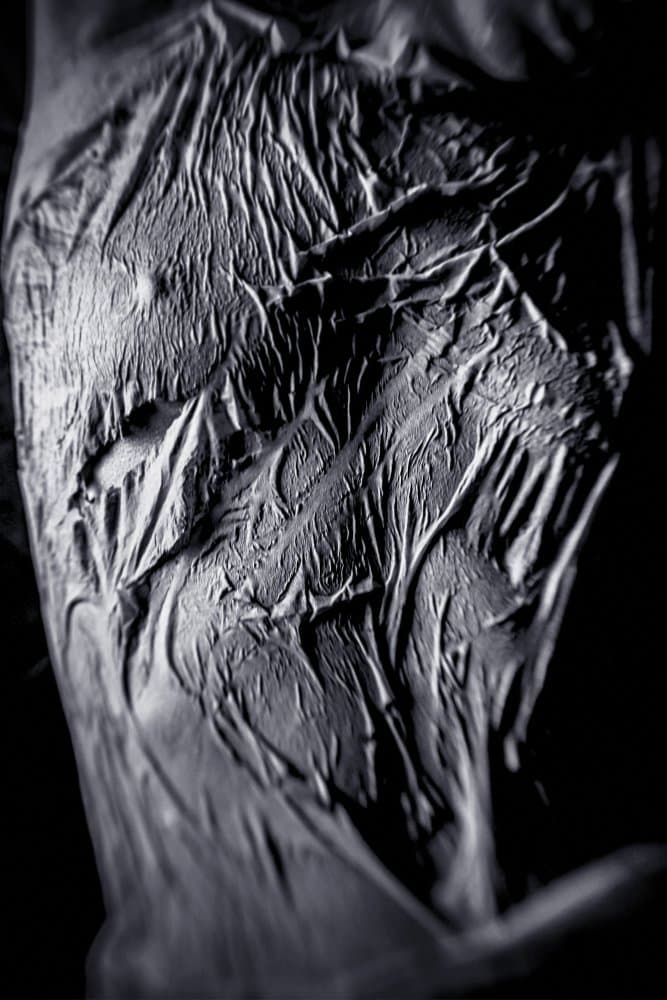 Crumpled Black Texture by Bogdan Bouşcă — canvas wall art
