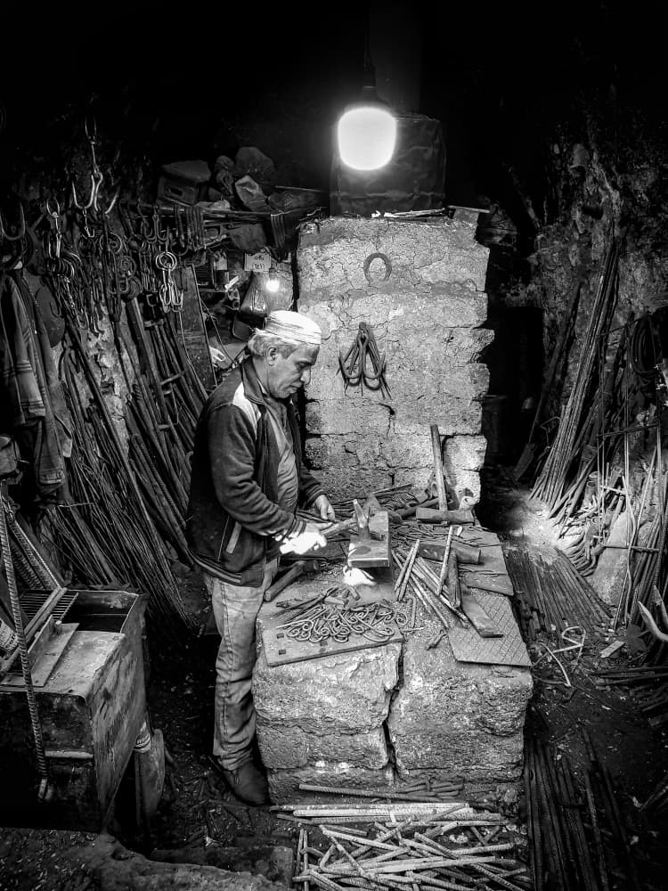 Blacksmith At Work by Bashar Alsofey — canvas wall art