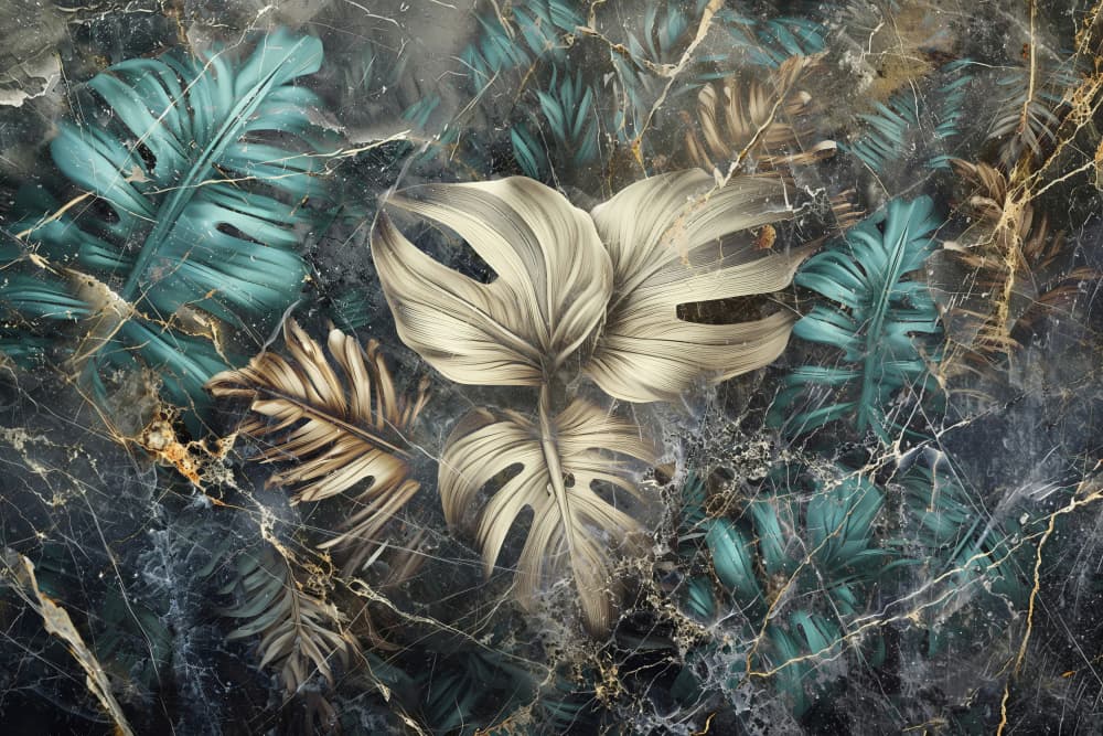 Tropical Gold Marble by Rafal Kulik — canvas wall art