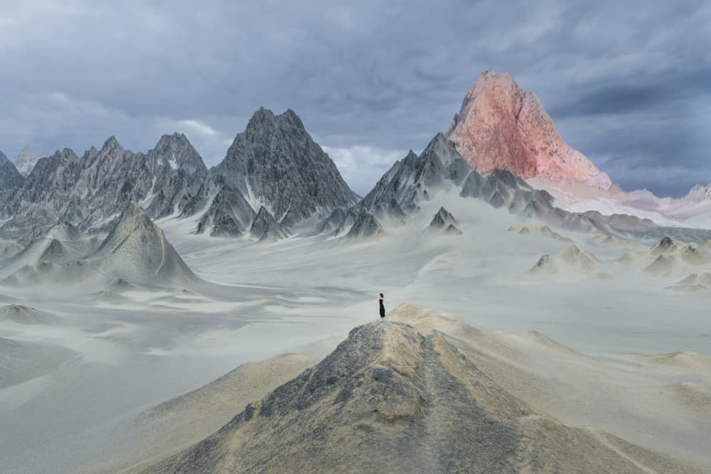 Red Mountain Wanderer by Simoon — canvas wall art