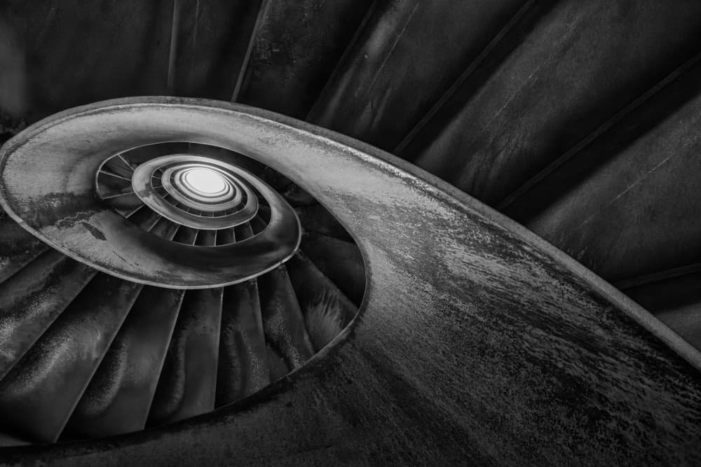 Winding Spiral Staircase by Haruyo Sakamoto — canvas wall art