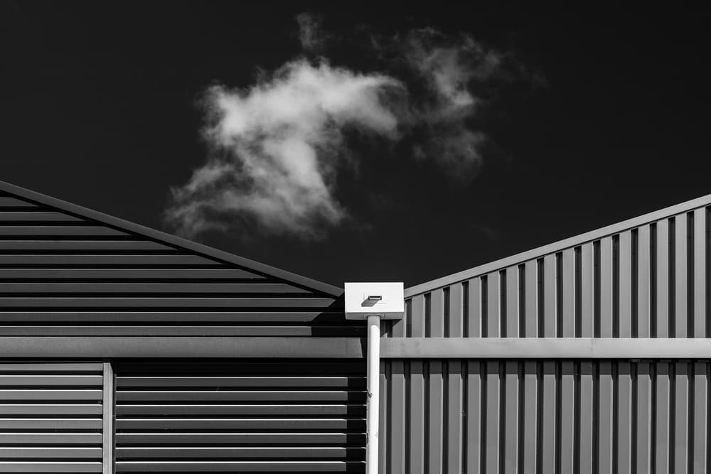 Geometric Building Sky Cloud by Luc Vangindertael (laGrange) — canvas wall art