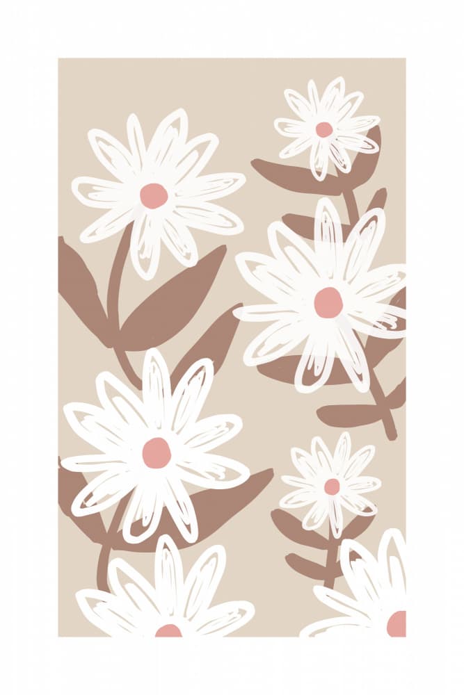 Abstract Muted Daisies by Melloi Art Prints — canvas wall art