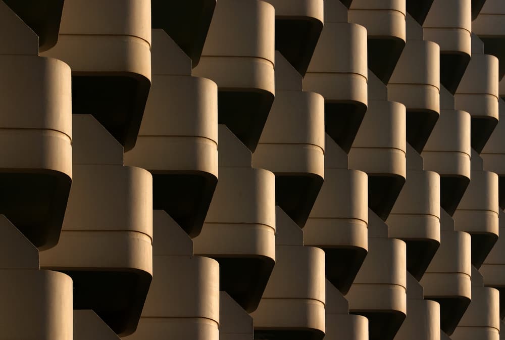 Modern Geometric Facade by Hans-Wolfgang Hawerkamp — canvas wall art