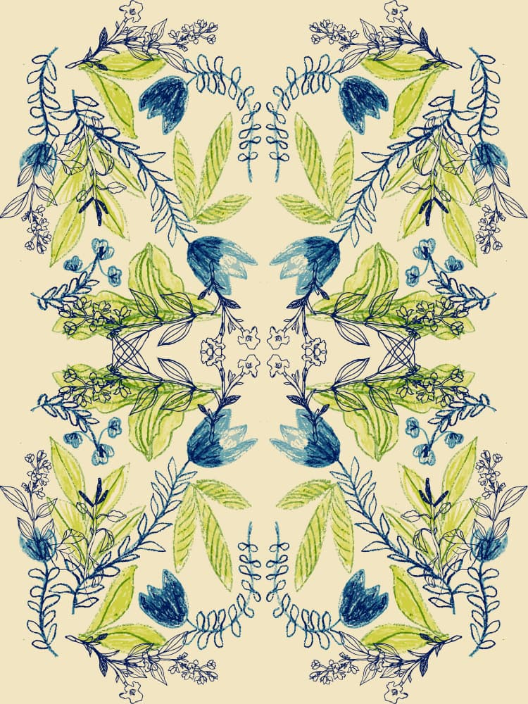 Botanical Symmetry Pattern by Gemma Bardot — canvas wall art