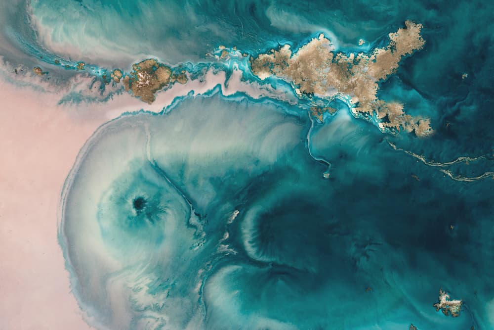 Seascape Aerial - Reef Current by Petra Meikle de Vlas — canvas wall art