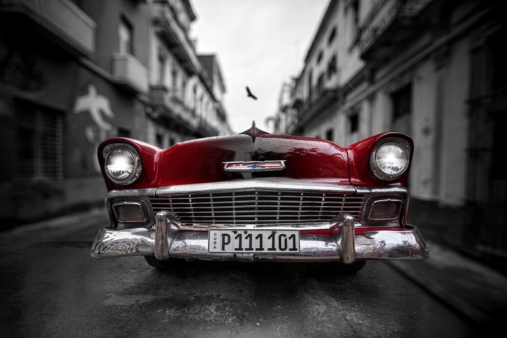 Red Classic Havana Car by Svetlin Yosifov — canvas wall art