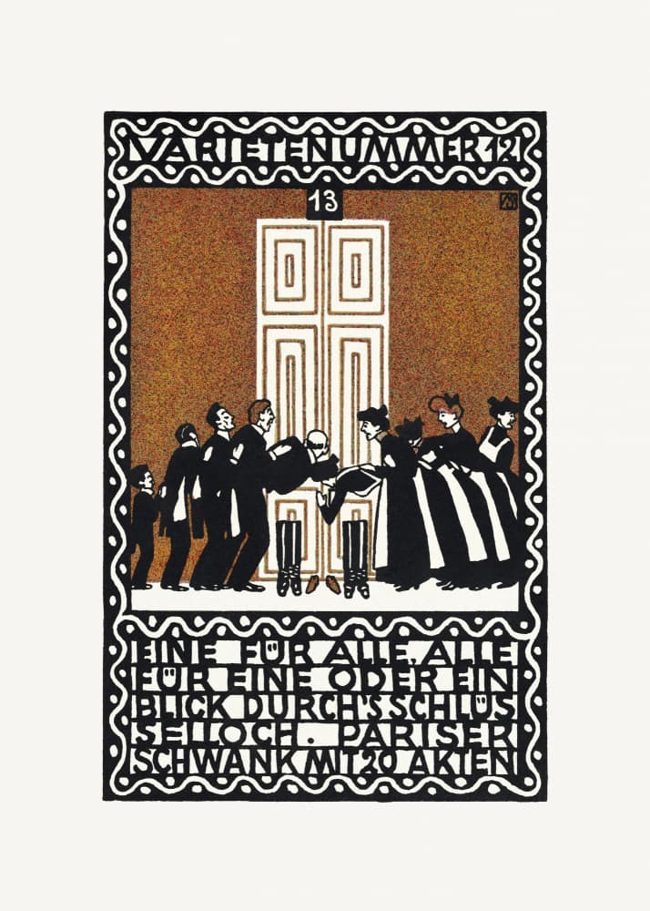Variety Act 12  One for All, All for One or a Glimpse Through the Keyhole by Moriz Jung — canvas wall art