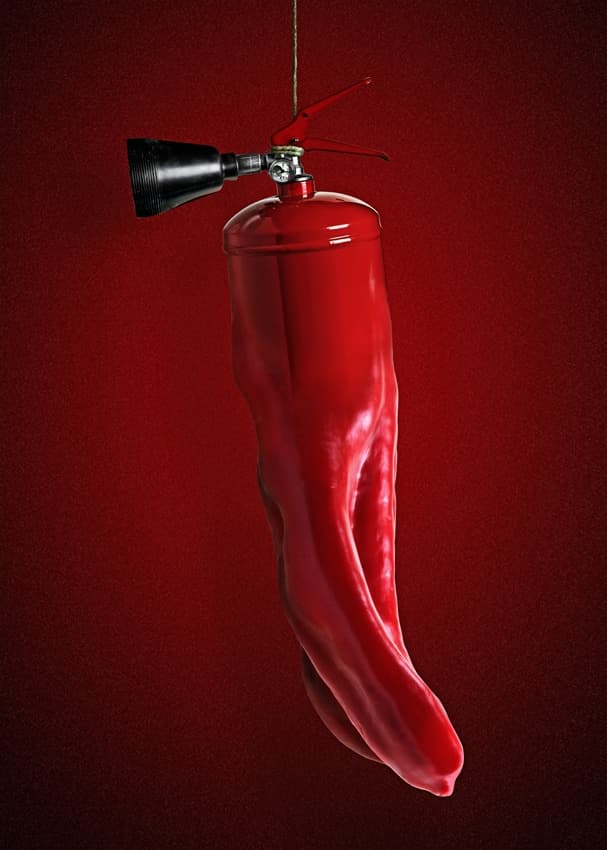 Chili Fire Extinguisher by Mister Solo — canvas wall art