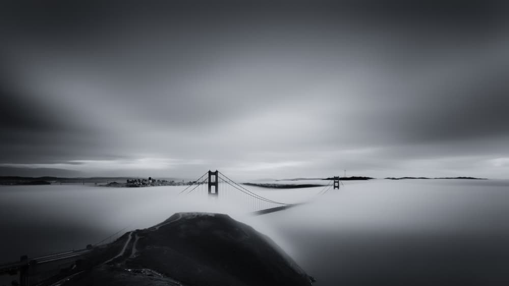 Golden Gate Fog by Toby Harriman — canvas wall art