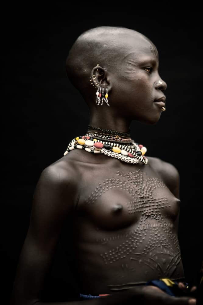 African Scarification Portrait by Trevor Cole — canvas wall art